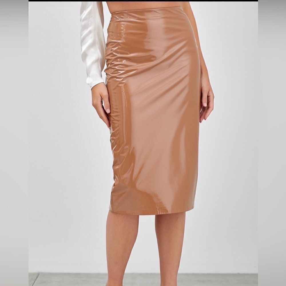 Do + Be new, nude latex effect skirt, DO+BE boutique brand